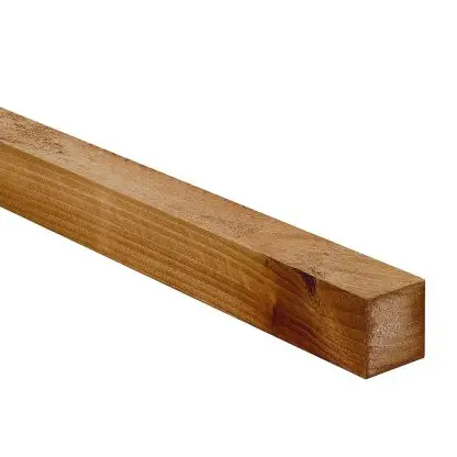 Brown treated sawn fence posts 75x75mm