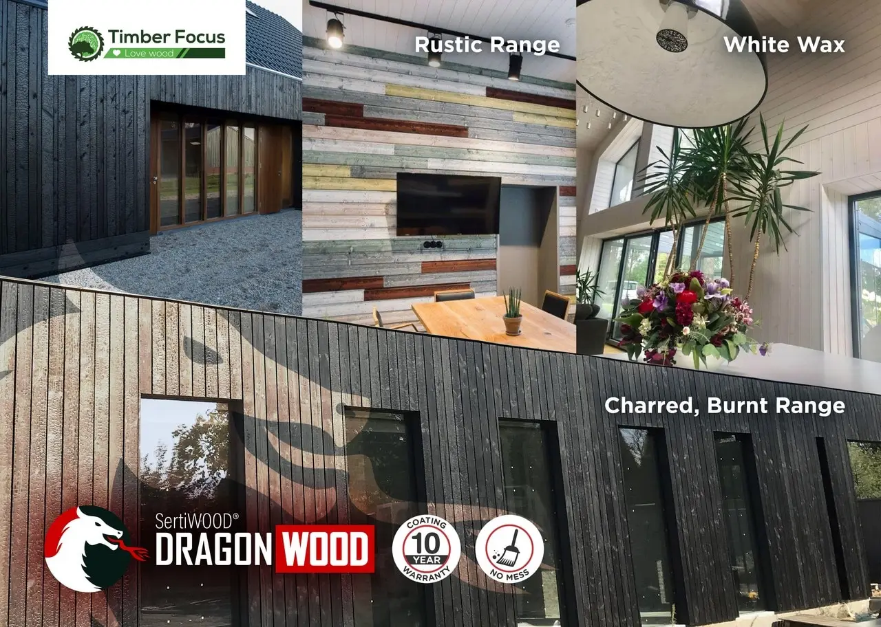 Premium Timber Cladding SertiWOOD® DragonWOOD Charred Effect