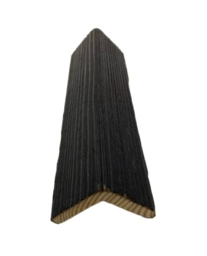 SertiWOOD® Charred Brushed and Oiled (Ebony) 42x42x4000mm 4No. Siberian Larch Charred  L Cladding Corner - 4m